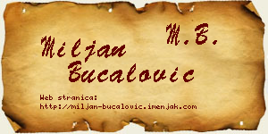 Miljan Bucalović vizit kartica
